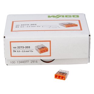 Wago Lasklem 3-voudig 0,5 - 2,5 Mm² Oranje 100 Stuks