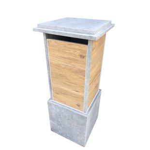 Brievenbus Bilbao Woodlook - Natuursteen - Blauwe Hardsteen - 40x100x40cm