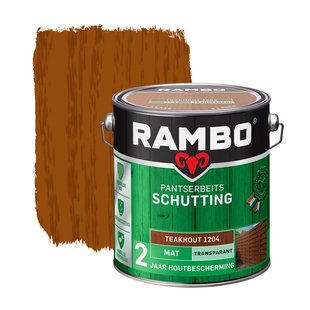 Rambo Pantserbeits Schutting Transparant Mat 1204 Teak 2,5l
