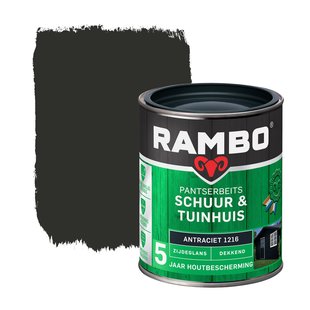 Rambo Pantserbeits Schuur En Tuinhuis Dekkend Zijdeglans 1216 Antraciet 0,75l