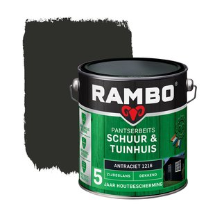 Rambo Pantserbeits Schuur En Tuinhuis Dekkend Zijdeglans 1216 Antraciet 2,5l