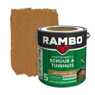 Rambo Pantserbeits Schuur En Tuinhuis Transparant Zijdeglans Lichteiken 2,5l