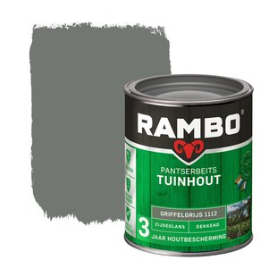 Rambo Pantserbeits Tuinhout Dekkend Zijdeglans 1112 Griffelgrijs 0,75l