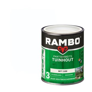 Rambo Pantserbeits Tuinhout Dekkend Zijdeglans 1100 Wit 0,75l