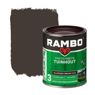 Rambo Pantserbeits Tuinhout Dekkend Zijdeglans 1113 Klassiekbruin 0,75l