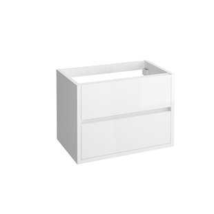 Allibert Wastafelonderkast Sense 80cm - Alpenwit Glanzend - Met 2 Lades - 80x55x46cm