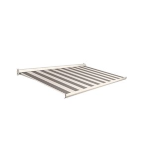 Domasol Knikarmscherm F10 Motor Zwart/witte Strepen 300x250cm