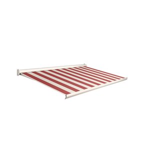 Domasol Knikarmscherm F10 Motor Schakelaar Ral9001 Rood-wit Doek D509 400x250cm