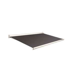 Domasol Knikarmscherm F10 Motor Schakelaar Ral9001 Zwart Grijs Tweed Doek D365 400x300cm