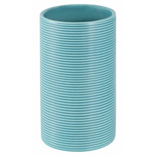 Spirella Beker Tube Ribbed Aqua Blauw