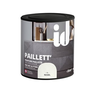 Glitterverf Paillett' 500ml Nikkel