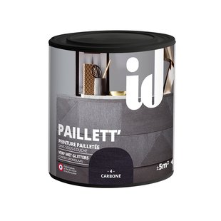 Glitterverf Paillett' 500ml Koolstof