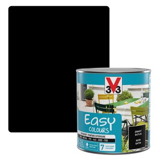 V33 Buitenverf Easy Colours Zijdeglans Zwart 500ml
