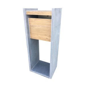 Brievenbus Staande Brievenbus Madrid Woodlook - Natuursteen En Keramiek - Blauw - 40x100x32cm