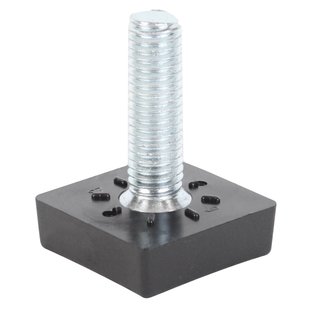 Alberts Stelschroef Voor Stop Met Schroefdraad M8, Voet 25x25 Mm Staal /kunststof Zwart - 4st