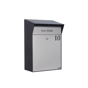 Allux Wandbrievenbus Bjørn Villa - Staal - Grijs Zwart - 34,5x52,5x23,5 Cm
