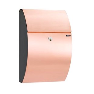 Allux Wandbrievenbus 7000sk - Staal En Koper - Zwart Koper - 32x51x19,5cm