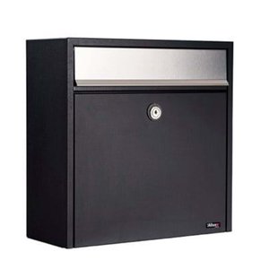 Allux Wandbrievenbus 250s - Staal - Zwart - 36x36x15cm