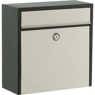 Allux Wandbrievenbus 250 - Staal En Rvs - Zwart - 36x36x15 Cm