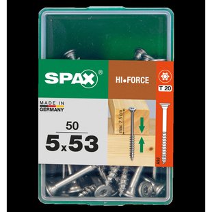 Spax Universele Schroef T-star Wirox Verzonken Kop Torx - 5x53mm - 50 Stuks