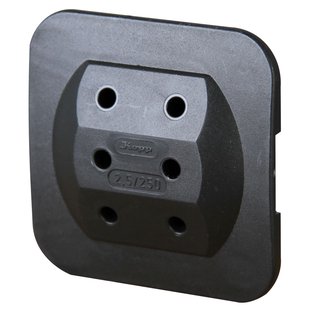 Kopp Stekker Adapter Euro Geaard 3-voudig Zwart