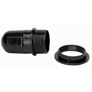 Kopp Lamphouder E27 Met Kraag En Schakelaar Zwart