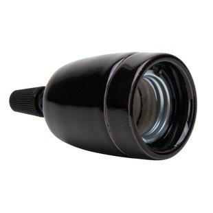 Kopp Lamphouder E27 Porselein Met Trekontlasting Zwart