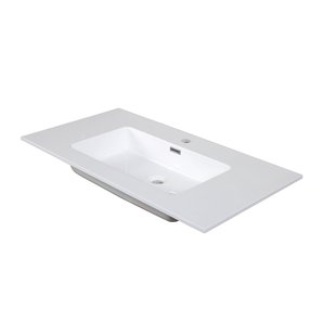 Aquazuro Wastafel Napoli 90cm Glanzend Wit