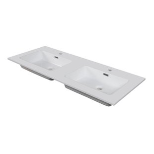 Aquazuro Wastafel Napoli 120cm Glanzend Wit