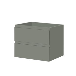 Aquazuro Wastafelonderkast Napoli 59cm - Donkergrijs Mat - Met 2 Lades - 59,4x50x47,5cm