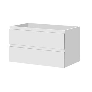 Aquazuro Wastafelonderkast Napoli 89cm - Hoogglans Wit - Met 2 Lades - 89,4x50x47,5cm