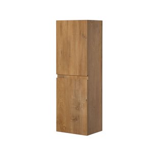 Aquazuro Hoge Badkamerkast Napoli 40cm - Natuur Eik Houtlook - Met 2 Deuren - 40x120x30cm
