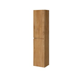 Aquazuro Hoge Badkamerkast Napoli 40cm - Natuur Eik Houtlook - Met 2 Deuren - 40x176x30cm