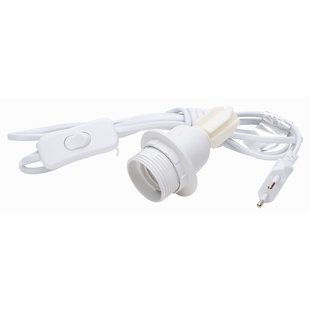 Kopp Euro-aansluitsnoer Met Schakelaar En Lamphouder E27 Wit