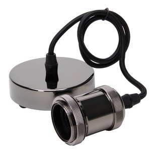 Kopp Snoerpendel E27 Retro Zwart Chroom