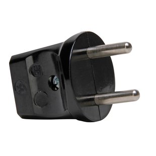 Kopp Stekker Zonder Aarde Achter-invoer Zwart