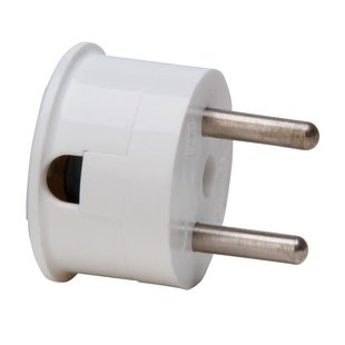 Kopp Stekker Zonder Aarde Zij-invoer Wit