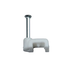 Kopp Spijkerclip Vlak + Spijker 25mm Wit 50st.