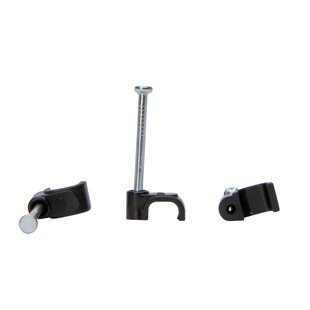 Kopp Spijkerclip Vlak + Spijker 25mm Zwart 50st.