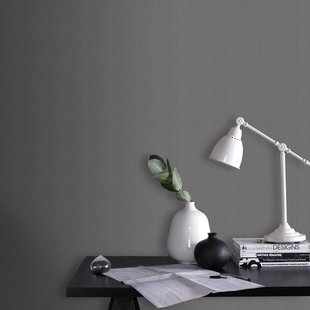 Decomode Vliesbehang Basic Cotton - Donkergrijs - 10,05m X 52cm