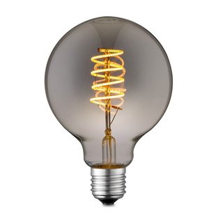 Home Sweet Home Ledfilamentlamp Globe Spiral - Smoke - D9,5cm - Dimbaar - Warm Wit - E27 - 4w