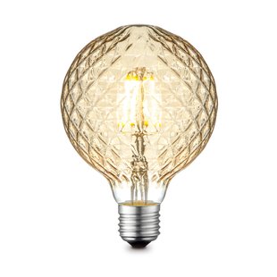 Home Sweet Home Ledfilamentlamp Globe Deco - Amber - D9,5cm - Dimbaar - Warm Wit - E27 - 4w