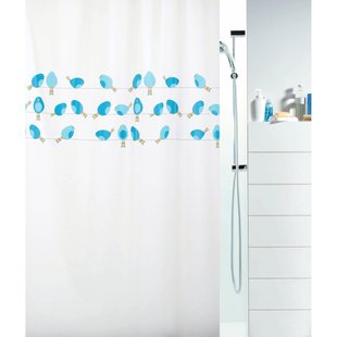 Spirella Douchegordijn Birdy Blauw 180cm