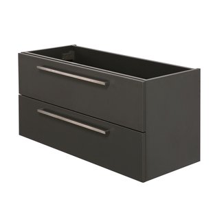 Aquazuro Wastafelonderkast Arezzo 37cm - Donkergrijs - Met 2 Lades - 37,4x99,2x45cm