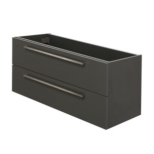 Aquazuro Wastafelonderkast Arezzo 37cm - Donkergrijs - Met 2 Lades - 37,6x119,2x45cm