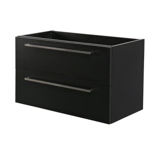 Aquazuro Wastafelonderkast Arezzo 37cm - Zwart Mat - Met 2 Lades - 37,4x79,2x45cm