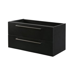 Aquazuro Wastafelonderkast Arezzo 99cm - Zwart Mat - Met 2 Lades - 99,2x45x37,4cm