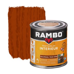 Rambo Pantserlak Interieur Transparant Zijdeglans 0769 Koloniaalteak 0,25 Ltr