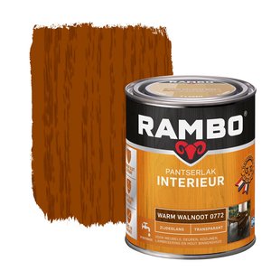 Rambo Pantserlak Interieur Transparant Zijdeglans 0772 Warmwalnoot 0,75 Ltr