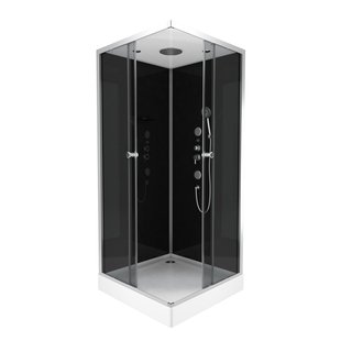 Aurlane Douchecabine Black 2 - Vierkant - 90x90x230cm - Zilver